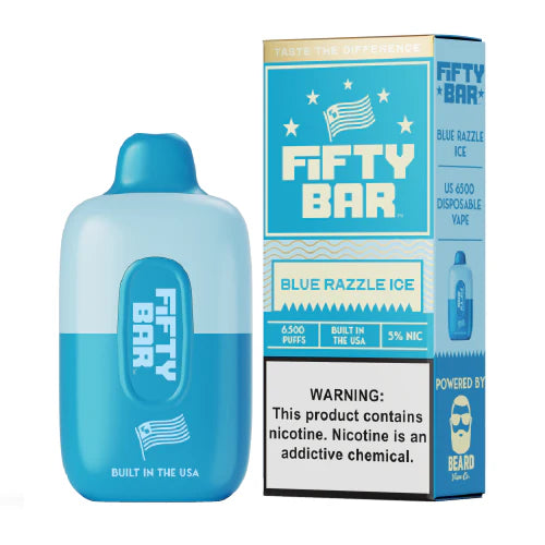 Fifty Bar - Blue Razzle Ice Disposable Vape (6500 Puffs)